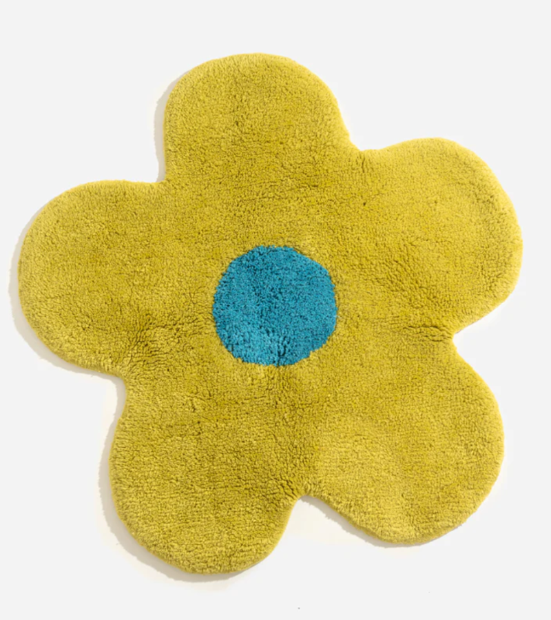 Tapis de bain flower - Citron