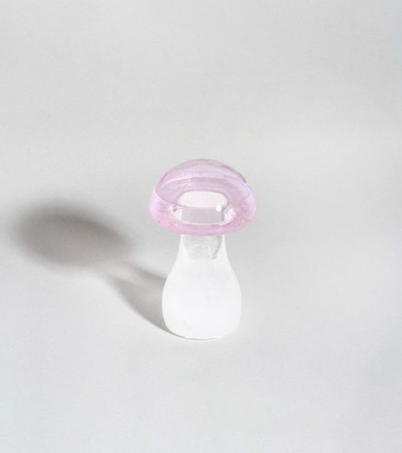 Mushroom storm glass - rose pastel