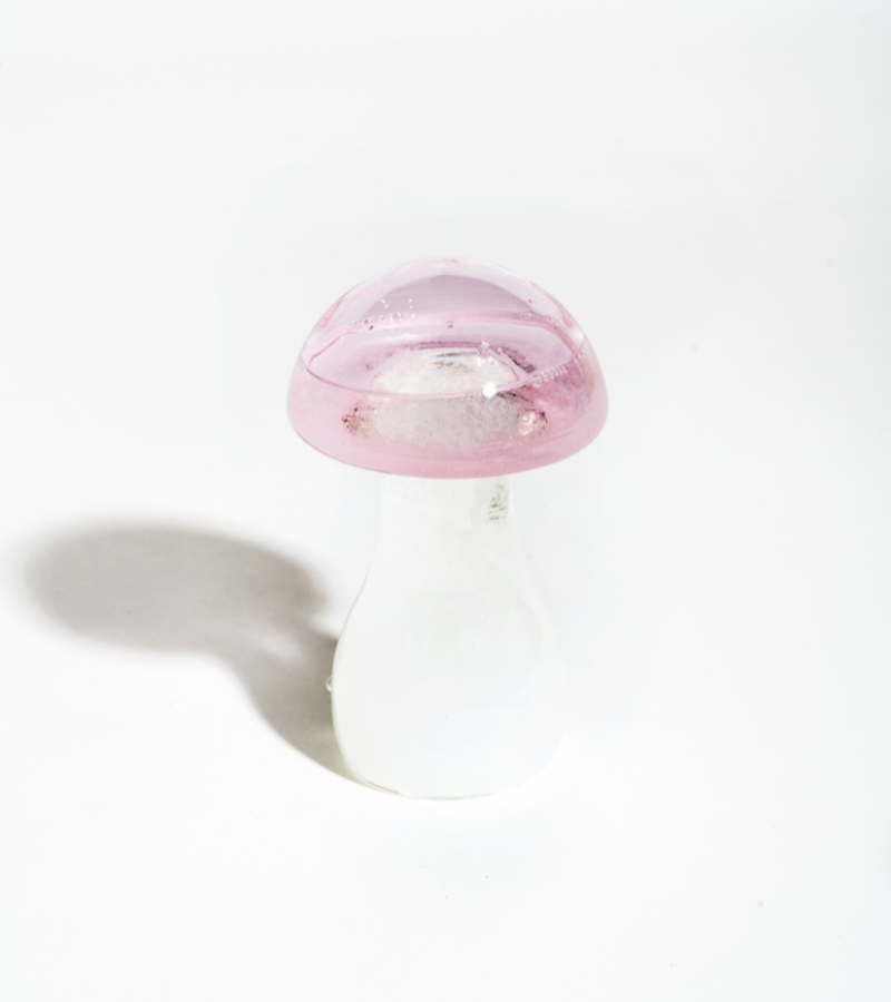 Mushroom storm glass - rose pastel