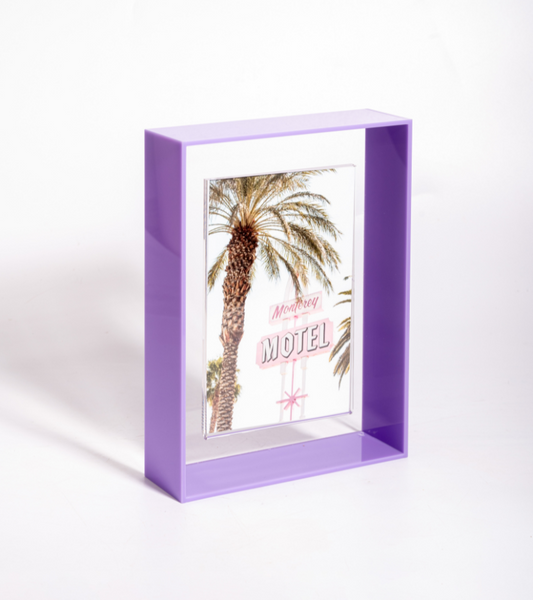 Cadre photo violet pop en acrylique simple